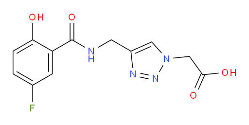 2-(4-((5-fluoro-2-hydroxybenzamido)methyl)-1H-1,2,3-triazol-1-yl)acetic acid