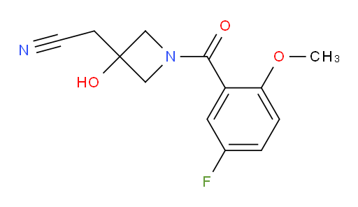 2-(1-(5-fluoro-2-methoxybenzoyl)-3-hydroxyazetidin-3-yl)acetonitrile