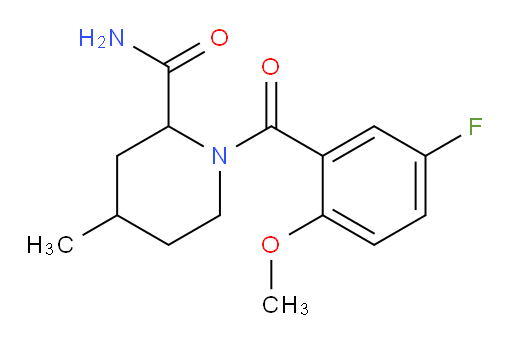 1-(5-fluoro-2-methoxybenzoyl)-4-methylpiperidine-2-carboxamide