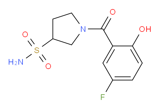 1-(5-fluoro-2-hydroxybenzoyl)pyrrolidine-3-sulfonamide