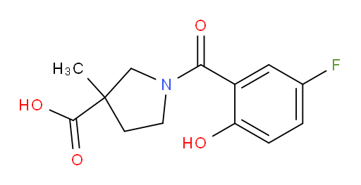 1-(5-fluoro-2-hydroxybenzoyl)-3-methylpyrrolidine-3-carboxylic acid
