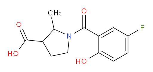 1-(5-fluoro-2-hydroxybenzoyl)-2-methylpyrrolidine-3-carboxylic acid