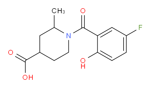 1-(5-fluoro-2-hydroxybenzoyl)-2-methylpiperidine-4-carboxylic acid