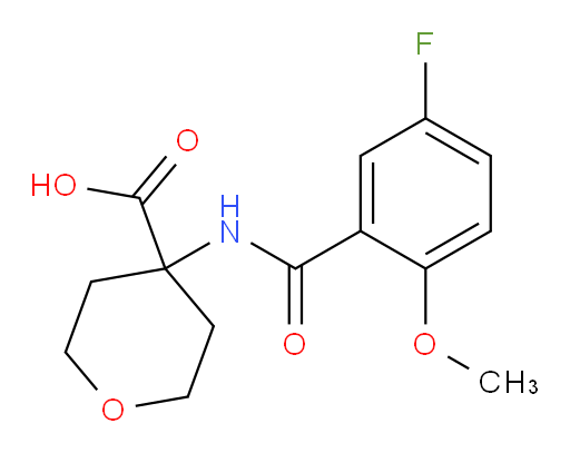 4-(5-fluoro-2-methoxybenzamido)tetrahydro-2H-pyran-4-carboxylic acid