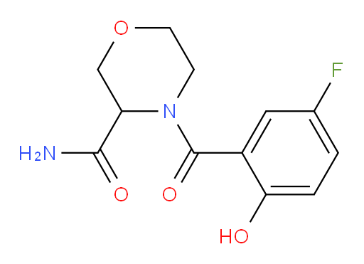 4-(5-fluoro-2-hydroxybenzoyl)morpholine-3-carboxamide