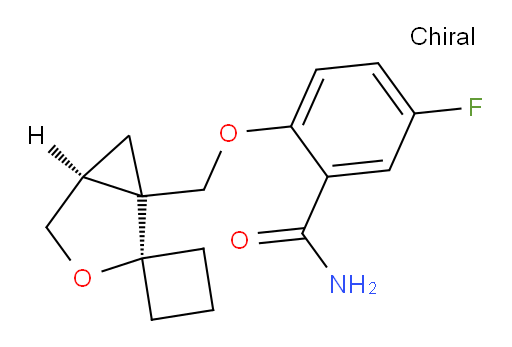 2-((5S)-3-oxaspiro[bicyclo[3.1.0]hexane-2,1'-cyclobutan]-1-ylmethoxy)-5-fluorobenzamide