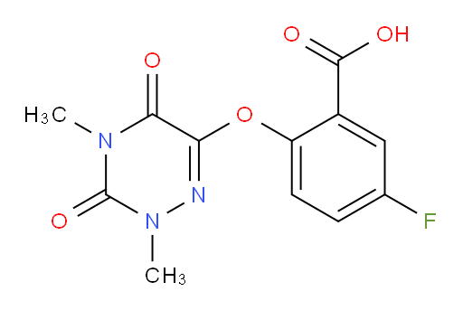 2-((2,4-dimethyl-3,5-dioxo-2,3,4,5-tetrahydro-1,2,4-triazin-6-yl)oxy)-5-fluorobenzoic acid