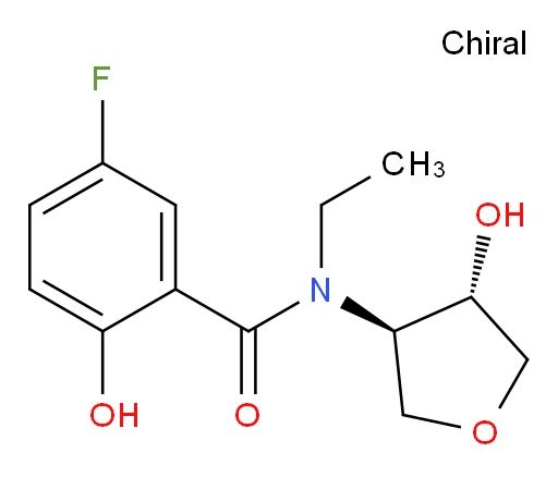 N-ethyl-5-fluoro-2-hydroxy-N-((3R,4S)-4-hydroxytetrahydrofuran-3-yl)benzamide