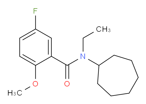 N-cycloheptyl-N-ethyl-5-fluoro-2-methoxybenzamide