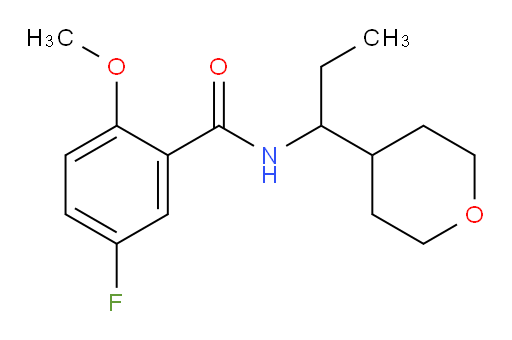 5-fluoro-2-methoxy-N-(1-(tetrahydro-2H-pyran-4-yl)propyl)benzamide
