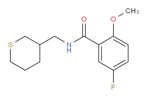 5-fluoro-2-methoxy-N-((tetrahydro-2H-thiopyran-3-yl)methyl)benzamide