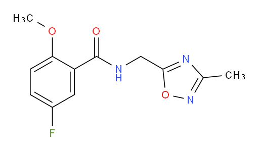 5-fluoro-2-methoxy-N-((3-methyl-1,2,4-oxadiazol-5-yl)methyl)benzamide