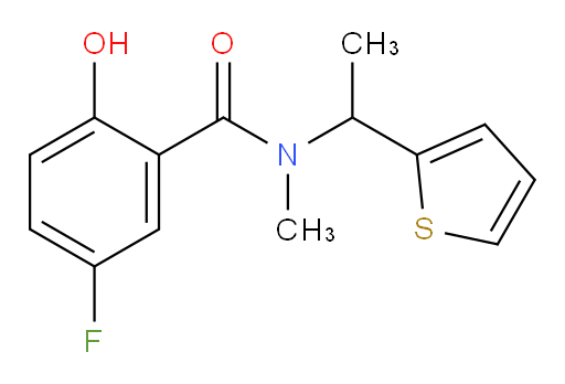5-fluoro-2-hydroxy-N-methyl-N-(1-(thiophen-2-yl)ethyl)benzamide