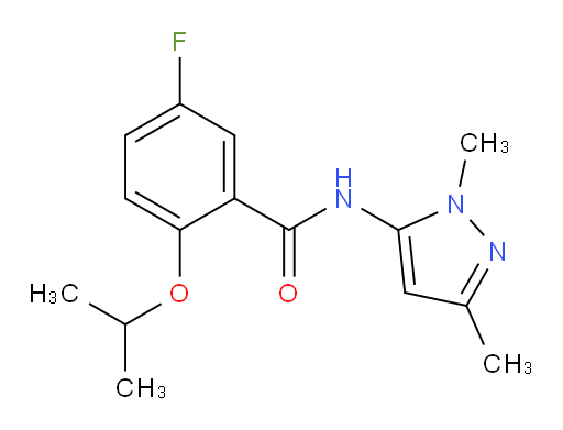 N-(1,3-dimethyl-1H-pyrazol-5-yl)-5-fluoro-2-isopropoxybenzamide