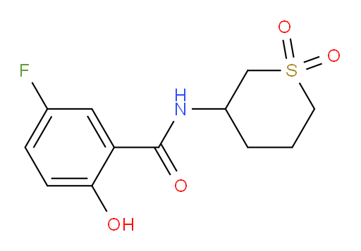 N-(1,1-dioxidotetrahydro-2H-thiopyran-3-yl)-5-fluoro-2-hydroxybenzamide