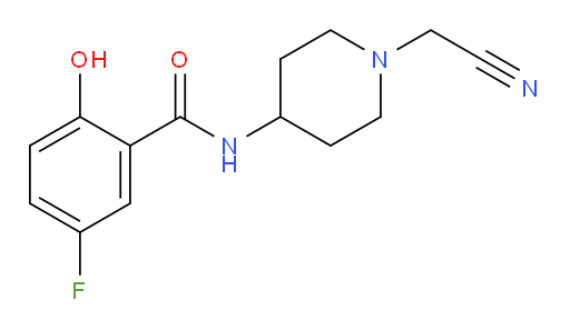 N-(1-(cyanomethyl)piperidin-4-yl)-5-fluoro-2-hydroxybenzamide