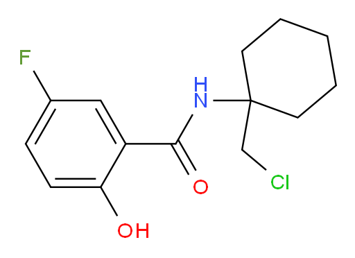 N-(1-(chloromethyl)cyclohexyl)-5-fluoro-2-hydroxybenzamide