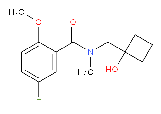 5-fluoro-N-((1-hydroxycyclobutyl)methyl)-2-methoxy-N-methylbenzamide