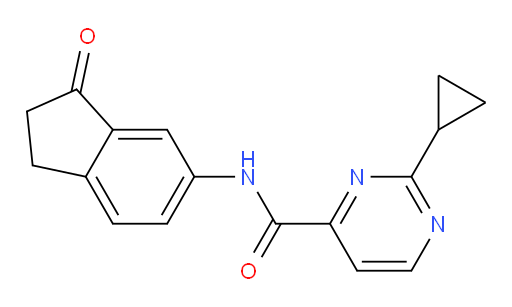 2-cyclopropyl-N-(3-oxo-2,3-dihydro-1H-inden-5-yl)pyrimidine-4-carboxamide