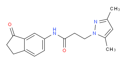 3-(3,5-dimethyl-1H-pyrazol-1-yl)-N-(3-oxo-2,3-dihydro-1H-inden-5-yl)propanamide