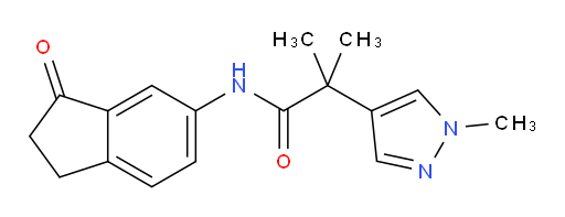 2-methyl-2-(1-methyl-1H-pyrazol-4-yl)-N-(3-oxo-2,3-dihydro-1H-inden-5-yl)propanamide