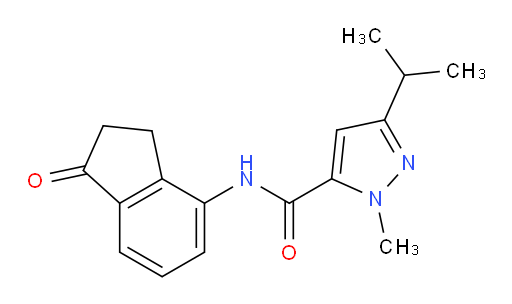 3-isopropyl-1-methyl-N-(1-oxo-2,3-dihydro-1H-inden-4-yl)-1H-pyrazole-5-carboxamide