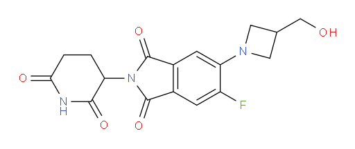 2-(2,6-dioxopiperidin-3-yl)-5-fluoro-6-(3-(hydroxymethyl)azetidin-1-yl)isoindoline-1,3-dione