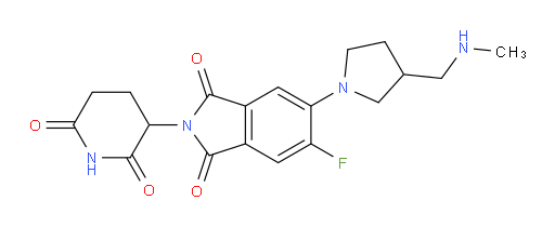 2-(2,6-dioxopiperidin-3-yl)-5-fluoro-6-(3-((methylamino)methyl)pyrrolidin-1-yl)isoindoline-1,3-dione