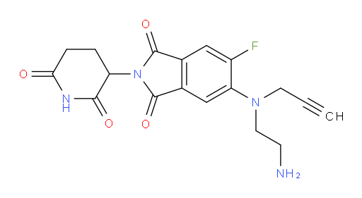 5-((2-aminoethyl)(prop-2-yn-1-yl)amino)-2-(2,6-dioxopiperidin-3-yl)-6-fluoroisoindoline-1,3-dione