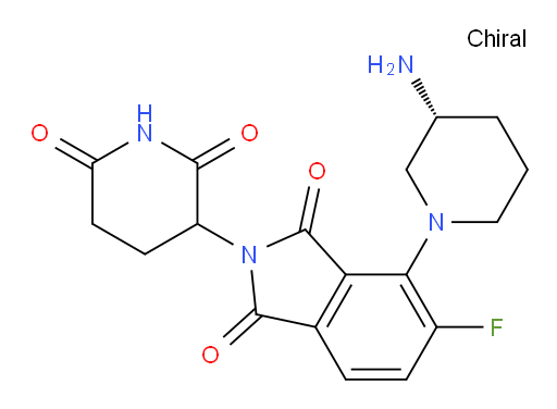 4-((R)-3-aminopiperidin-1-yl)-2-(2,6-dioxopiperidin-3-yl)-5-fluoroisoindoline-1,3-dione