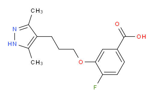 3-(3-(3,5-dimethyl-1H-pyrazol-4-yl)propoxy)-4-fluorobenzoic acid