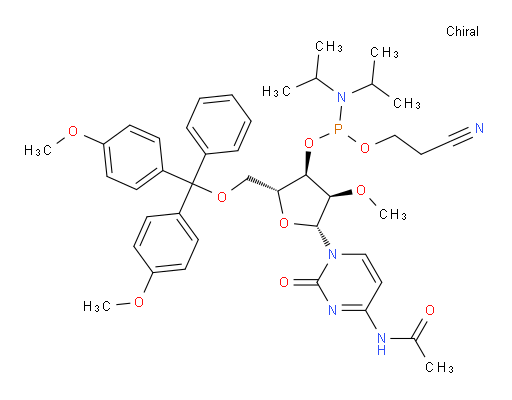Cytidine, N-acetyl-5′-O-[bis(4-methoxyphenyl)phenylmethyl]-2′-O-methyl-, 3′-[2-cyanoethyl N,N-bis(1-methylethyl)phosphoramidite]