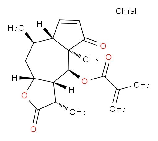 Arnicolide D;(3aR)-4,4a,7aα,8,9,9aα-Hexahydro-4α-(methacryloyloxy)-3β,4aβ,8α-trimethylazuleno[6,5-b]furan-2,5(3H,3aαH)-dione;2-Methylpropenoic acid [(3S)-2,3,3aα,4,4a,5,7aα,8,9,9aα-decahydro-3β,4aβ,8α-trimethyl-2,5-dioxoazuleno[6,5-b]furan-4α-yl] ester