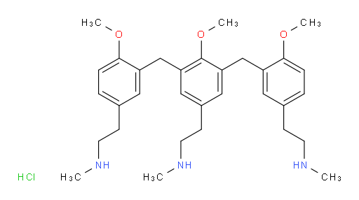 Benzeneethanamine, 4-methoxy-3,5-bis[[2-methoxy-5-[2-(methylamino)ethyl]phenyl]methyl]-N-methyl-, hydrochloride (1:3)