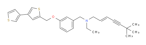 (E)-N-(3-([3,3'-bithiophen]-5-ylmethoxy)benzyl)-N-ethyl-6,6-dimethylhept-2-en-4-yn-1-amine