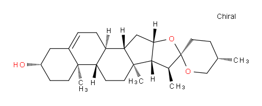 Diosgenin;Yamogenin;Nsc 226132;(25S)-Spirost-5-en-3β-ol;Spirost-5-en-3-ol, (3beta,25S)-;(20α,22R,25S)-Spirosta-5-ene-3β-ol
