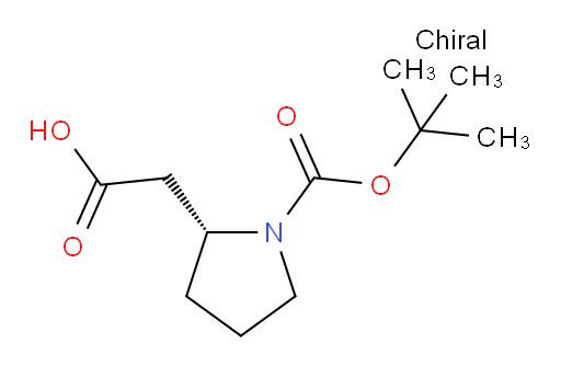 Boc-D-b-HoPro-OH;RARECHEM AK PT F109;Boc-D-beta-HoPro-OH;BOC-D-BETA-HOMOPROLINE;N-Boc-D-beta-hoMoproline;N-Boc-D-^b-hoMoproline, 95%;REF DUPL: Boc-D-beta-HoPro-OH;(R)-Pyrrolidine-2-acetic acid hydrochloride;(R)-2-(Carboxymethyl)pyrrolidinium chloride;(R)-2-(1-(tert-butoxycarbonyl)pyrrolidin-2-yl)acetic acid