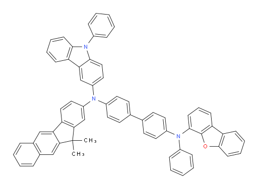 N4-(dibenzo[b,d]furan-4-yl)-N4'-(11,11-dimethyl-11H-benzo[b]fluoren-2-yl)-N4-phenyl-N4'-(9-phenyl-9H-carbazol-3-yl)-[1,1'-biphenyl]-4,4'-diamine