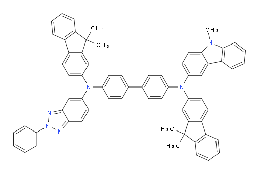 N4,N4'-bis(9,9-dimethyl-9H-fluoren-2-yl)-N4-(9-methyl-9H-carbazol-3-yl)-N4'-(2-phenyl-2H-benzo[d][1,2,3]triazol-5-yl)-[1,1'-biphenyl]-4,4'-diamine