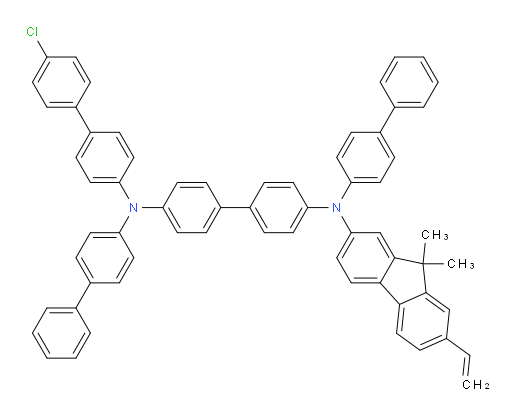 N4,N4'-di([1,1'-biphenyl]-4-yl)-N4-(4'-chloro-[1,1'-biphenyl]-4-yl)-N4'-(9,9-dimethyl-7-vinyl-9H-fluoren-2-yl)-[1,1'-biphenyl]-4,4'-diamine