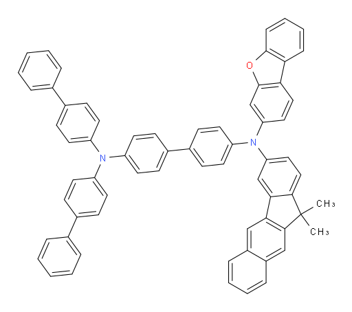 N4,N4-di([1,1'-biphenyl]-4-yl)-N4'-(dibenzo[b,d]furan-3-yl)-N4'-(11,11-dimethyl-11H-benzo[b]fluoren-3-yl)-[1,1'-biphenyl]-4,4'-diamine