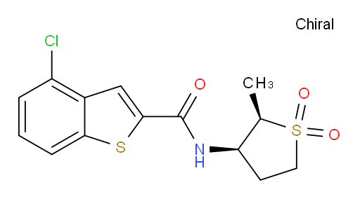 4-chloro-N-((2R,3R)-2-methyl-1,1-dioxidotetrahydrothiophen-3-yl)benzo[b]thiophene-2-carboxamide