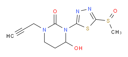 4-hydroxy-3-(5-(methylsulfinyl)-1,3,4-thiadiazol-2-yl)-1-(prop-2-yn-1-yl)tetrahydropyrimidin-2(1H)-one