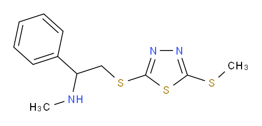 N-methyl-2-((5-(methylthio)-1,3,4-thiadiazol-2-yl)thio)-1-phenylethanamine