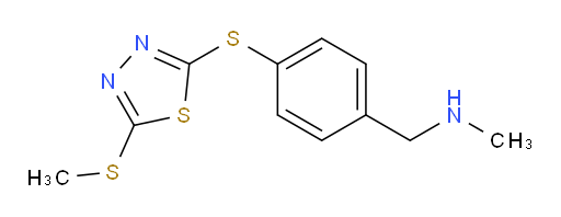 N-methyl-1-(4-((5-(methylthio)-1,3,4-thiadiazol-2-yl)thio)phenyl)methanamine
