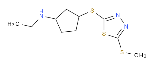 N-ethyl-3-((5-(methylthio)-1,3,4-thiadiazol-2-yl)thio)cyclopentanamine