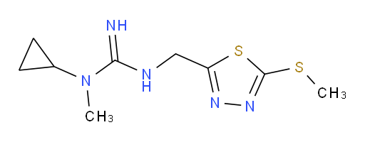 1-cyclopropyl-1-methyl-3-((5-(methylthio)-1,3,4-thiadiazol-2-yl)methyl)guanidine