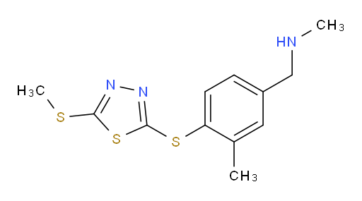 N-methyl-1-(3-methyl-4-((5-(methylthio)-1,3,4-thiadiazol-2-yl)thio)phenyl)methanamine