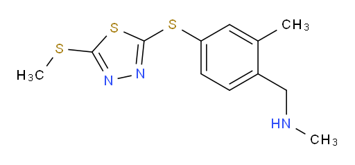 N-methyl-1-(2-methyl-4-((5-(methylthio)-1,3,4-thiadiazol-2-yl)thio)phenyl)methanamine