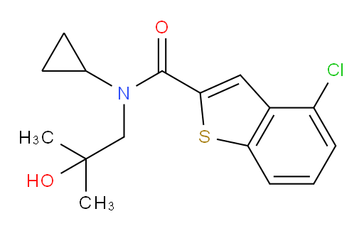 4-chloro-N-cyclopropyl-N-(2-hydroxy-2-methylpropyl)benzo[b]thiophene-2-carboxamide